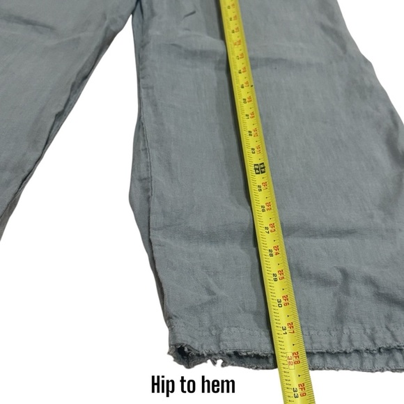 Cloth & Stone Slate Green 100% Linen Crop Drawstring Summer Pants Size XS - Picture 11 of 11